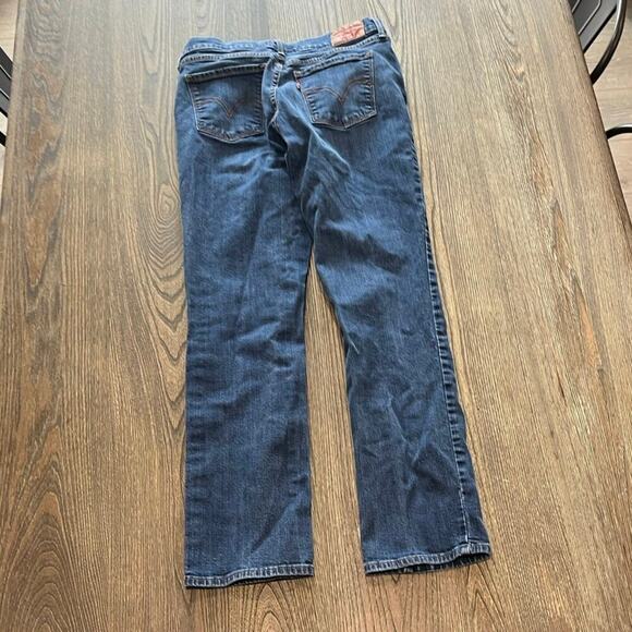 Levi's Womens 505 Straight Jeans Mid Rise Denim Stretch Medium Wash Blue Size 4 - Picture 9 of 10